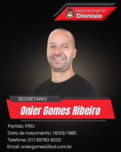 Onier Gomes Ribeiro - 1º Secretário